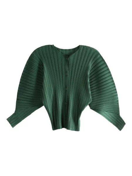 Cămașă Pleats Please Issey Miyake plisată verde