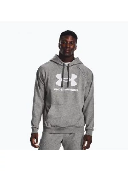 Bluza Under Armour Rival Fleece Logo HD castlerock light heather/white biały