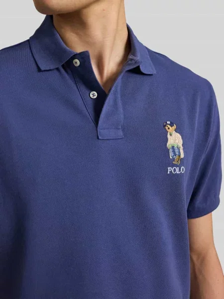 Koszulka polo o kroju regular fit z czystej bawełny Polo Ralph Lauren granatowa