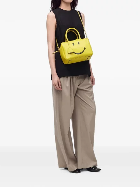 Geantă shopper Moschino din piele galben