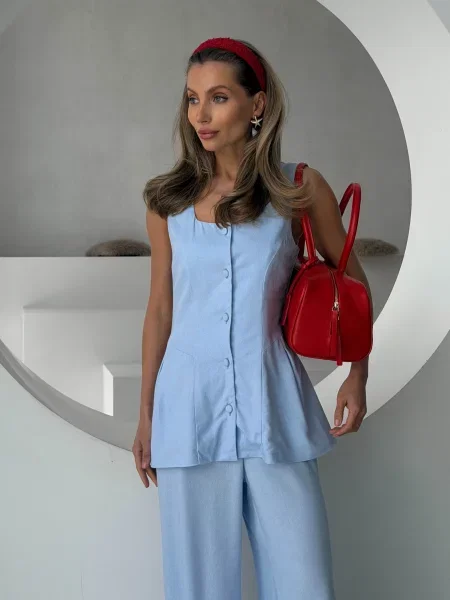 Классический жилет Jadone Fashion голубой