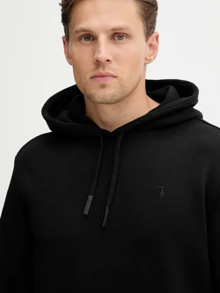 Однотонный свитер Trussardi с капюшоном черный