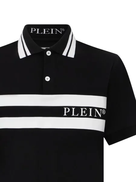 Ριγέ polo Philipp Plein με αυτόγραφο μαύρο