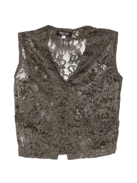 Top din dantelă Blaklace cu decolteu în V din dantelă verde