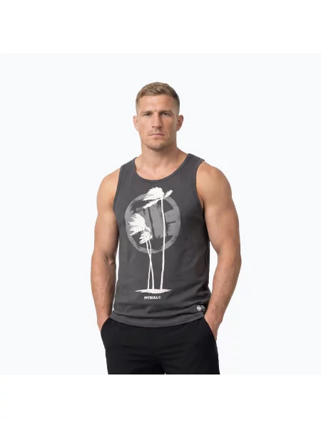 Мъжка тениска Pitbull Palms Tank Top light sand сиво