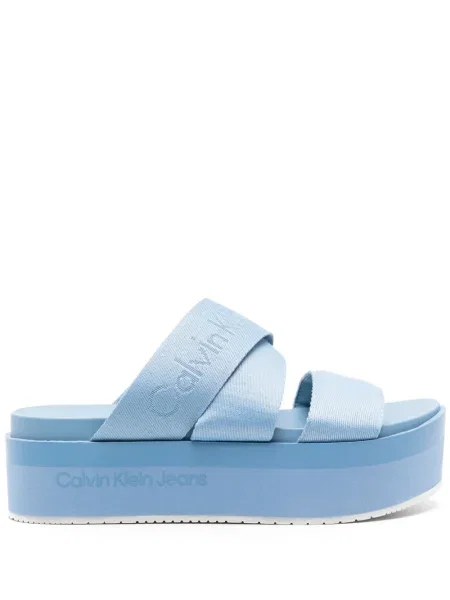 Sandale Calvin Klein Jeans din jacard albastru