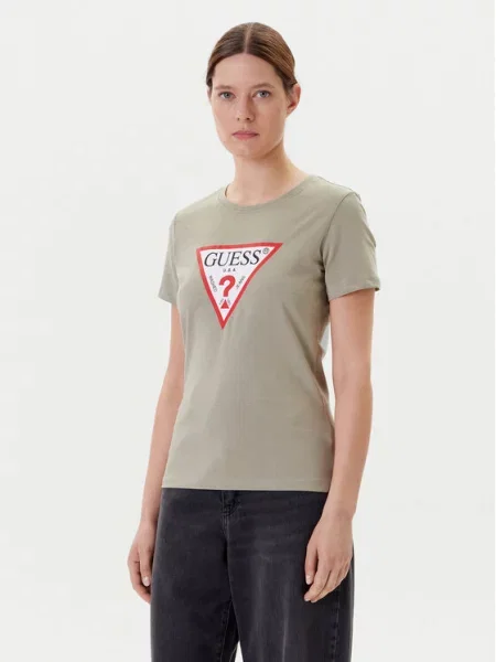 Guess Marškinėliai Regular Fit žalia