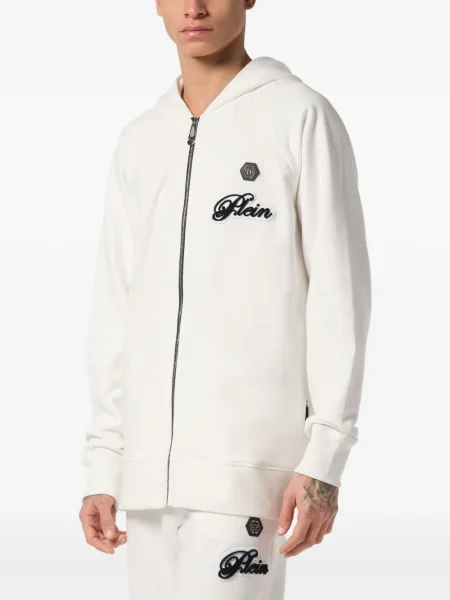 Hanorac cu glugă Philipp Plein alb
