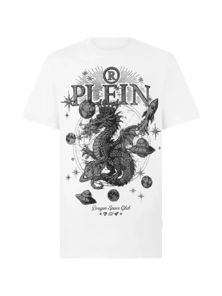 Tricou Philipp Plein cu imagine alb