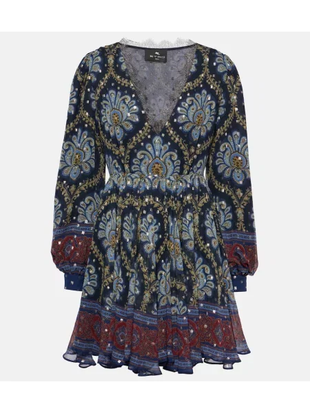 Rochie Etro de mătase albastru