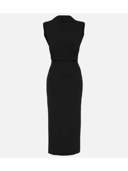 Rochie midi Roland Mouret până la genunchi de costum negru