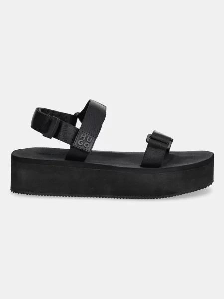 Босоножки Hugo на платформе черные