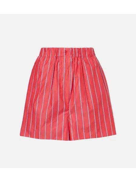 Pantaloni scurți The Frankie Shop din poplin roșu