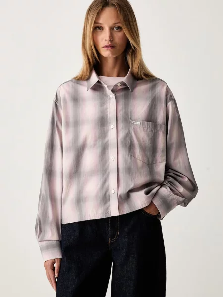 Guess Jeans Cămașă | Cropped Fit gri