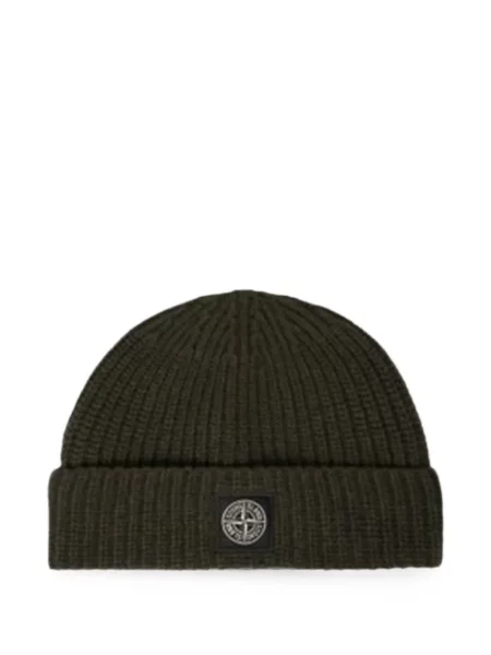Căciulă Stone Island tricotate cu strasuri verde