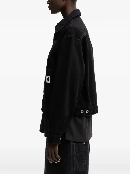 Džínová bunda Carhartt Wip s autogramem černá