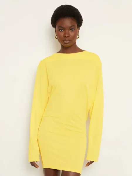 Jacquemus Koktejlové Šaty La Robe Mistral žlutá
