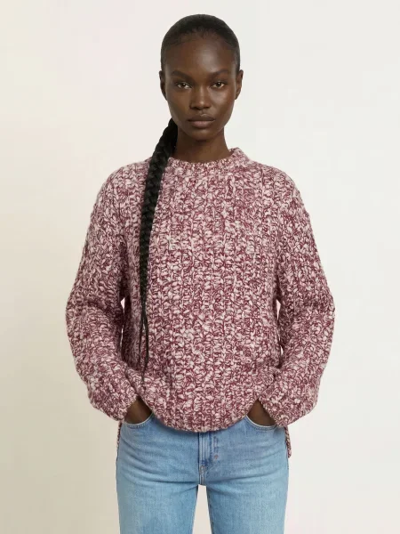 Sweter z mieszanki wełny i wełny z alpaki model C_Flocasia' Boss pomarańczowy