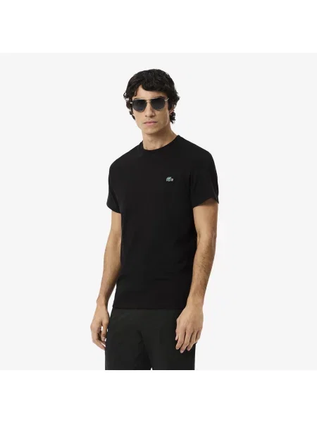 Lacoste T-Shirt Z Okrągłym Dekoltem Regular Fit czarny
