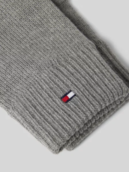 Rękawiczki z mieszanki bawełny i kaszmiru Tommy Hilfiger szare