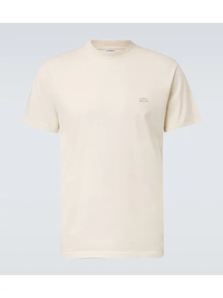 Tricou Loewe din jerseu bej