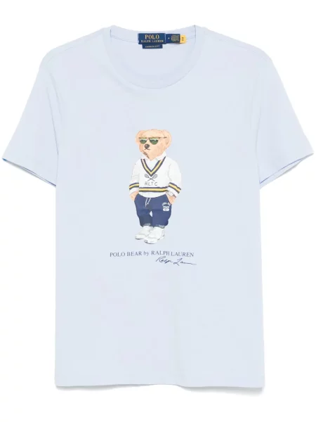 Siuvinėta dryžuota polo marškinėliai Polo Ralph Lauren balta