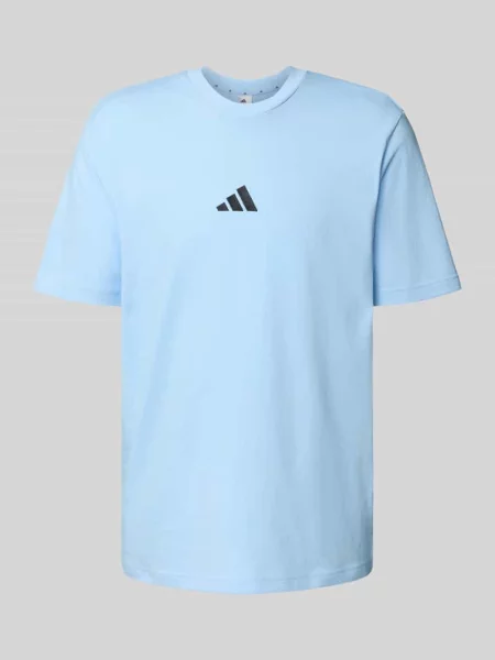 T-shirt z detalem z logo Adidas niebieska