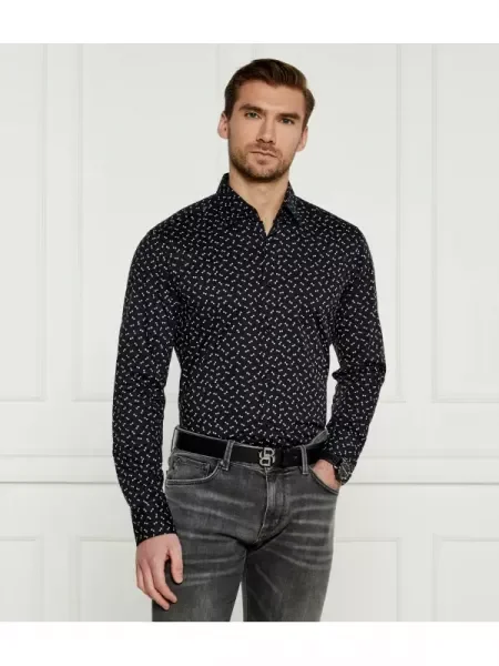 BOSS BLACK Cămașă | stretch negru
