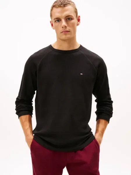Tricou mânecă lungă Tommy Hilfiger negru