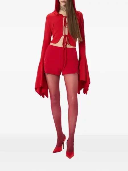 Pantaloni scurți Blumarine cu broderie roșu