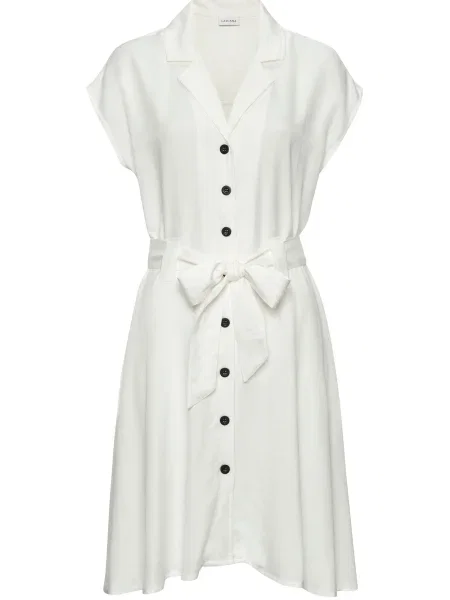 LASCANA Rochie tip bluză murdar alb