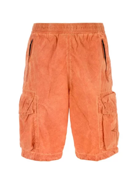 Pantaloni scurți Stone Island cu strasuri din canvas portocaliu