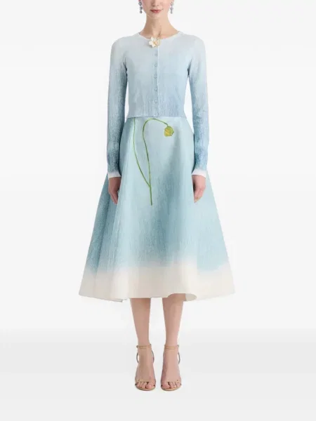 Decupat cardigan Oscar De La Renta albastru