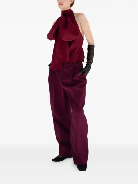 Pantaloni Rxquette plisate roșu