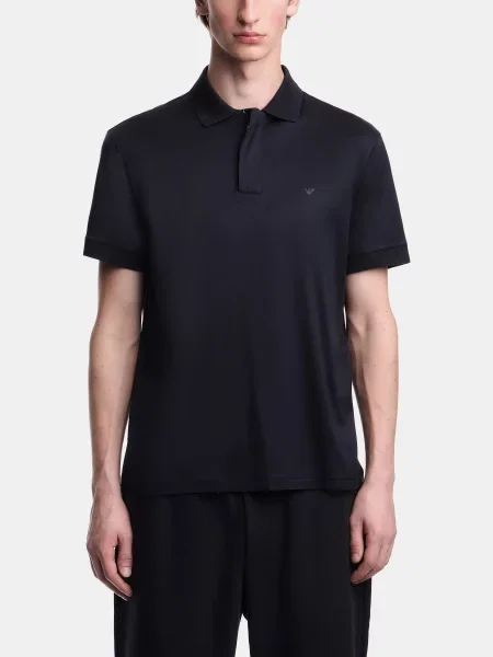 Поло Emporio Armani из лиоцела синее
