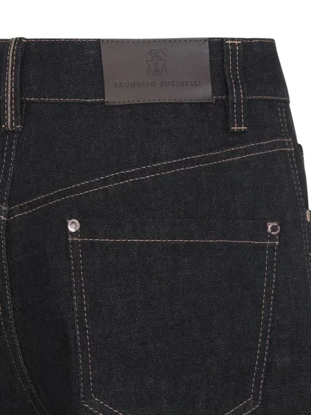 Blugi cu picior larg Brunello Cucinelli negru