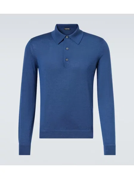 Pulover Tom Ford de mătase albastru