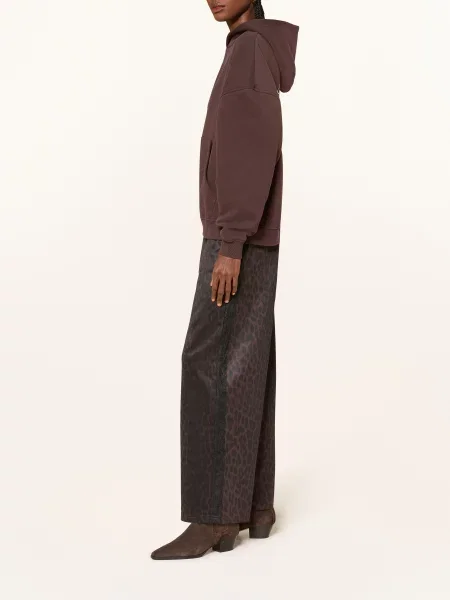 Oh April Oversized Mikina Good Karma Wave tmavě hnědá