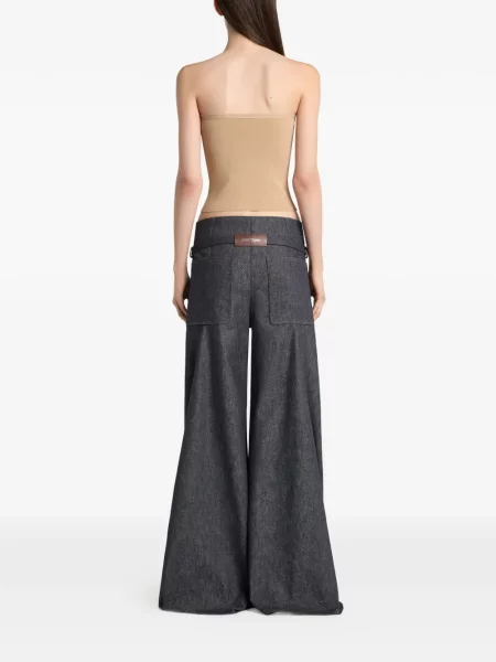 Pantaloni palazzo Courreges albastru