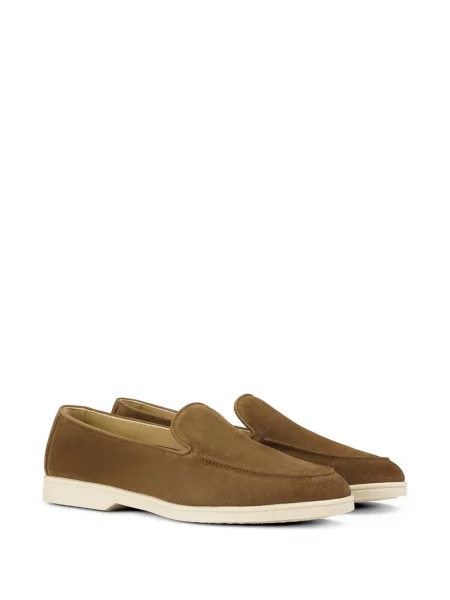 Pantofi loafer Doucal's din piele de căprioară maro