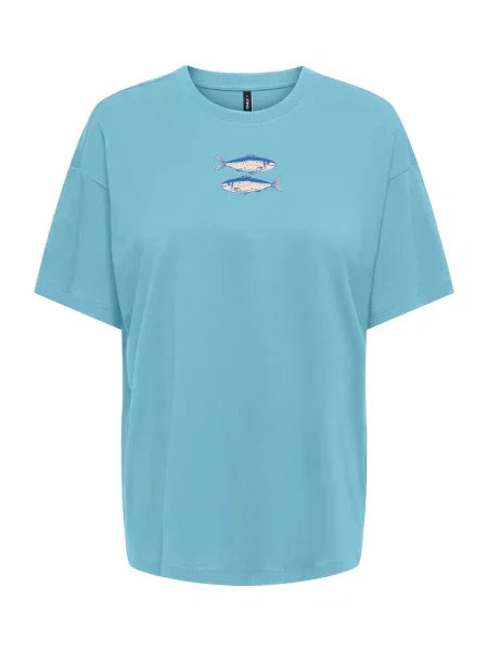 ONLY Tricou / albastru / albastru deschis / verde bej