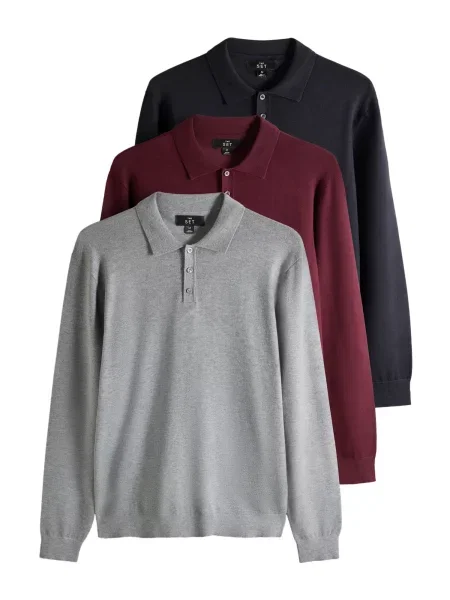 The Set Pulover gri amestecat / roșu burgundy negru