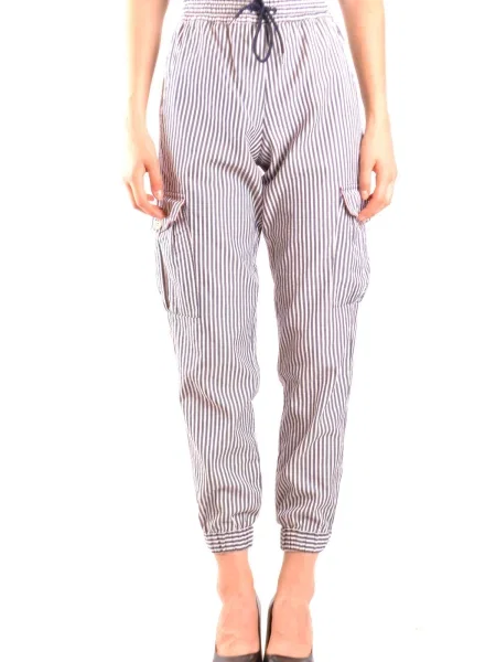 Hlače Emporio Armani s črtami modra