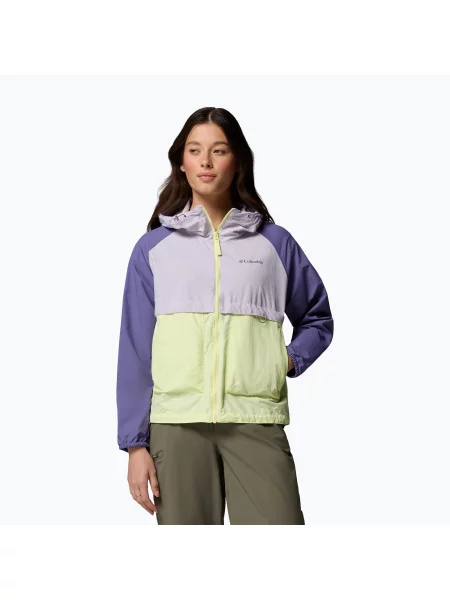 Kurtka przeciwwiatrowa Columbia Spire Valley Windbreaker citron haze/lavender pearl/stormwatch żółta