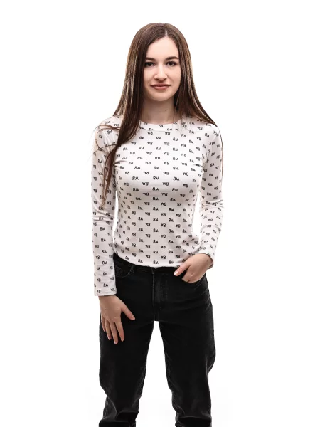 Лонгслів LUMO молочний віскоза/поліестер