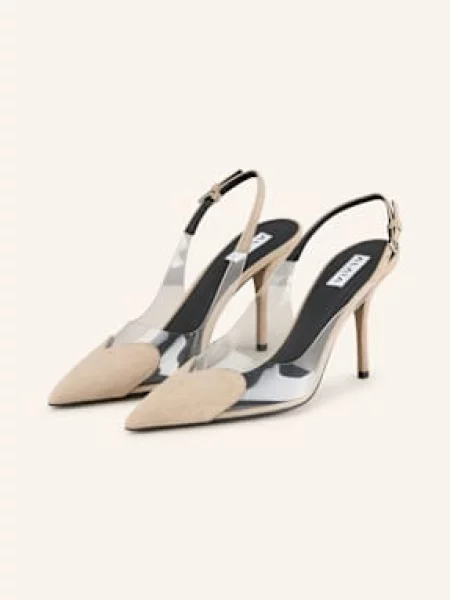 Alaïa Czółenka Z Odkrytą Piętą Le Cœur beige beżowa