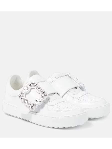 Kožené tenisky Roger Vivier bílé