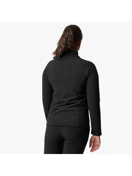 Bluza Polarowa Z ½ Zamkiem Wędrówki Kobieta Geilo Szybkoschnący czarna