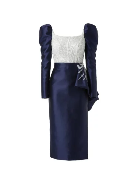Rochie midi Gattinolli By Marwan cu mărgele albastru