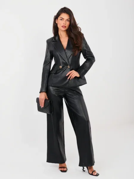 Sacou Italy Moda din piele negru